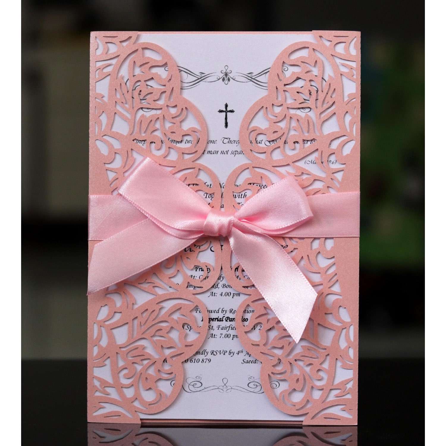 Marriage Invitation Card Wedding Card Laser Cut Paper White
